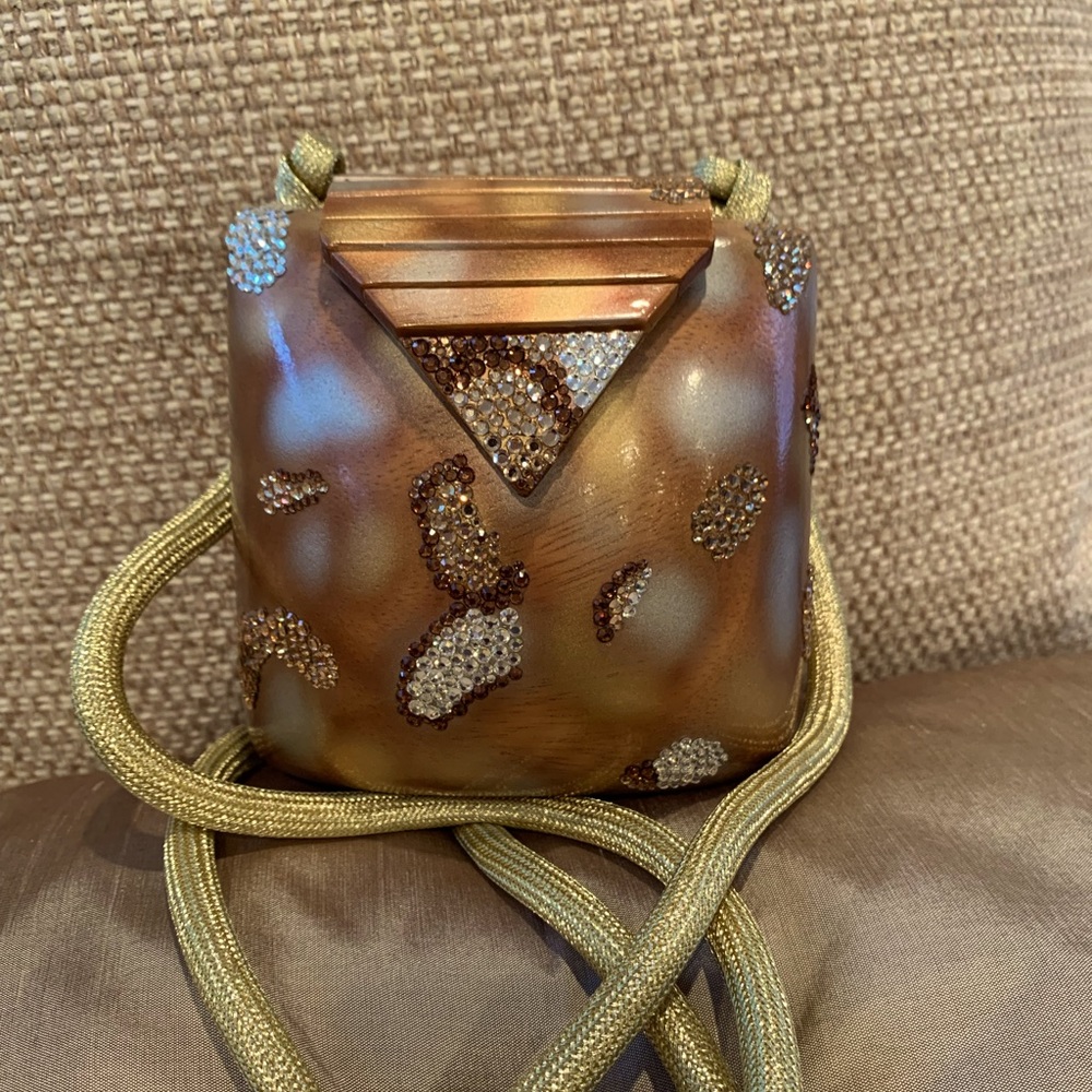 Timmy Woods Swarovski crystal hand painted bag